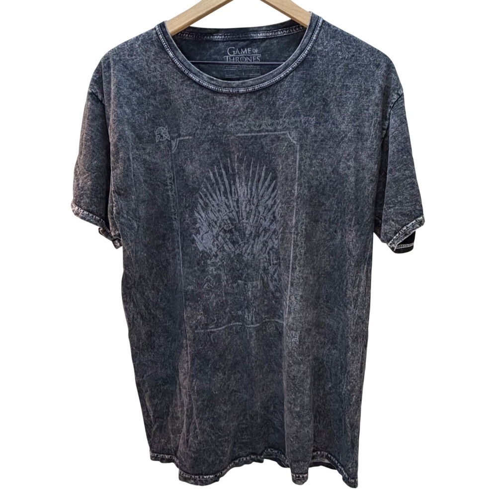 Game of Thrones Iron Throne Graphic T Shirt Mens Size Large Washed‎ Black